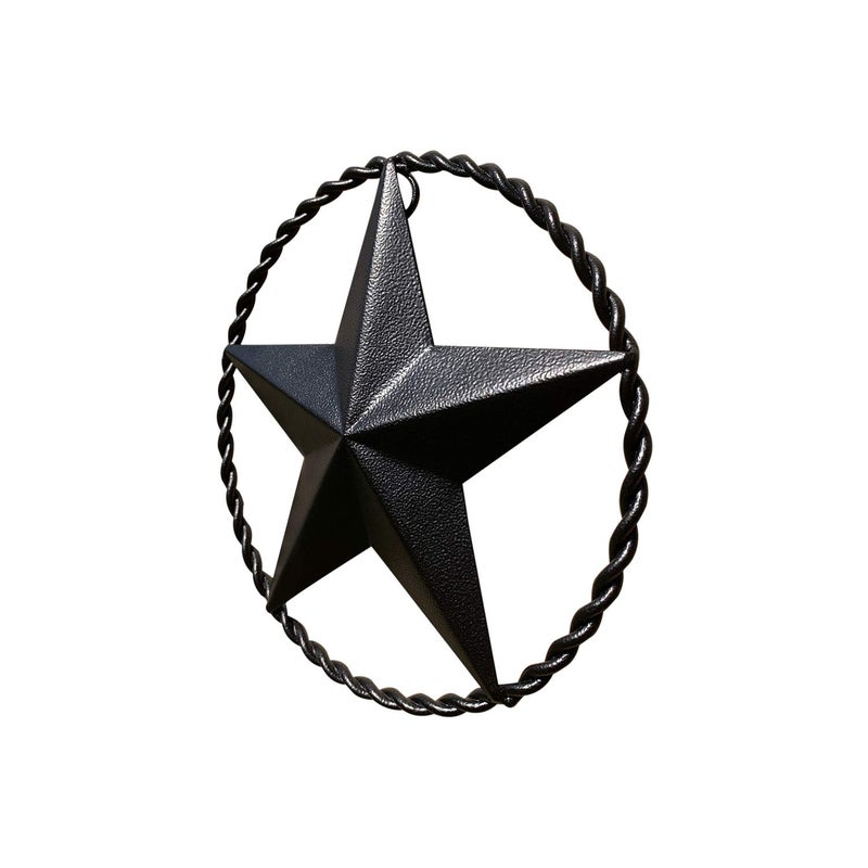 EcoRise Dark Bronze Metal Wall Star Barn Star, Rustic Western Wall Art, 9" Twisted Rope - Image 3